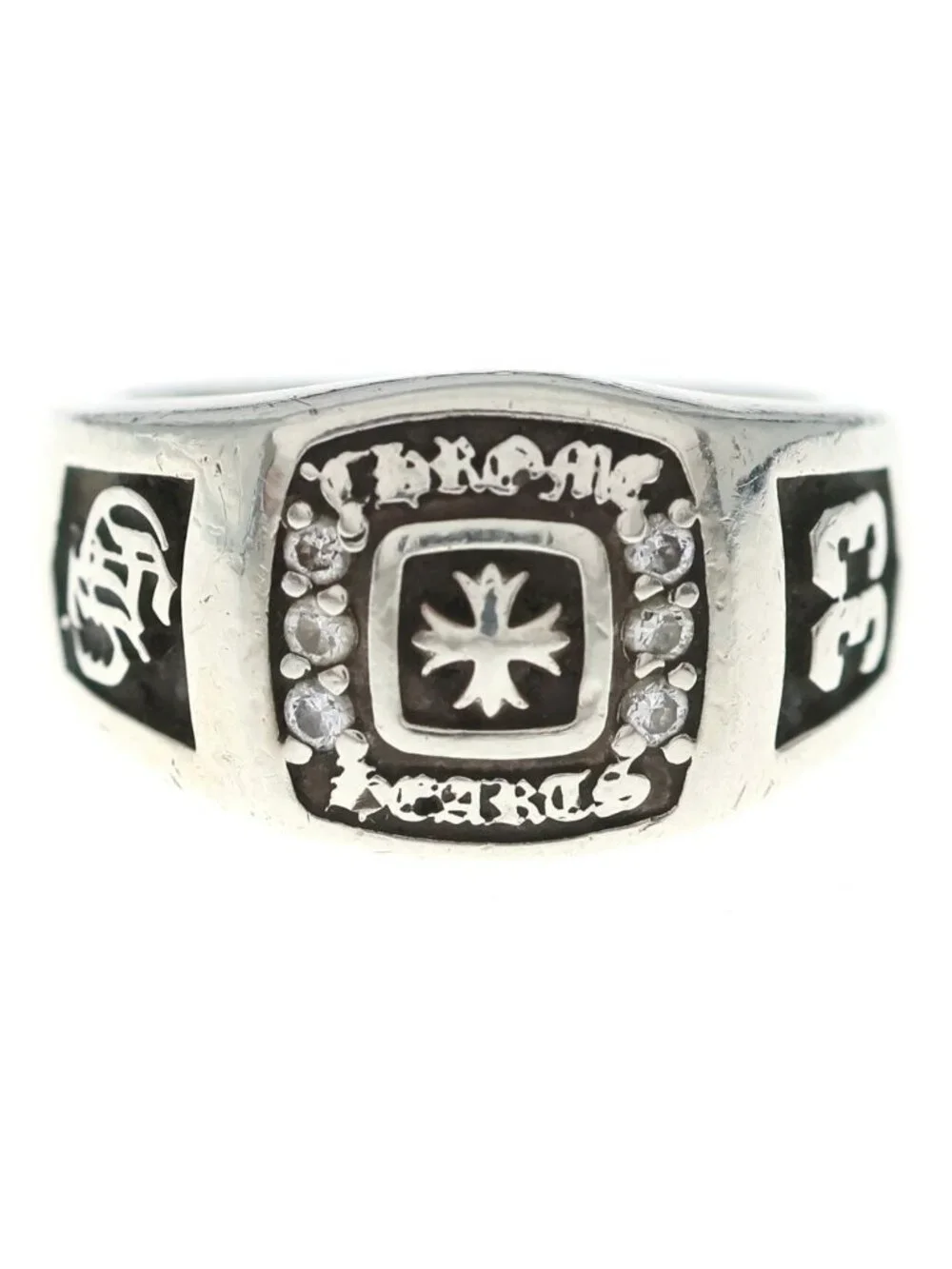 Chrome Hearts SM Champion Small Ring Pave Diamond Silver